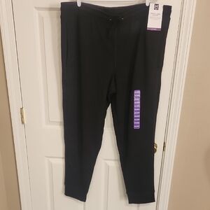 Black Joggers with Elastic Waistband and Full-Length Design